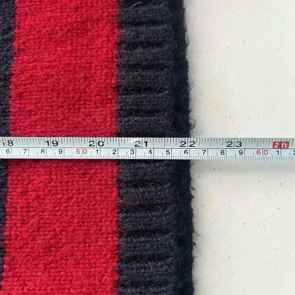 Moly Striped Hooded Ties On Sides Chunky Sweater Sz M Maybe Wool/Mohair Blend - Picture 10 of 10